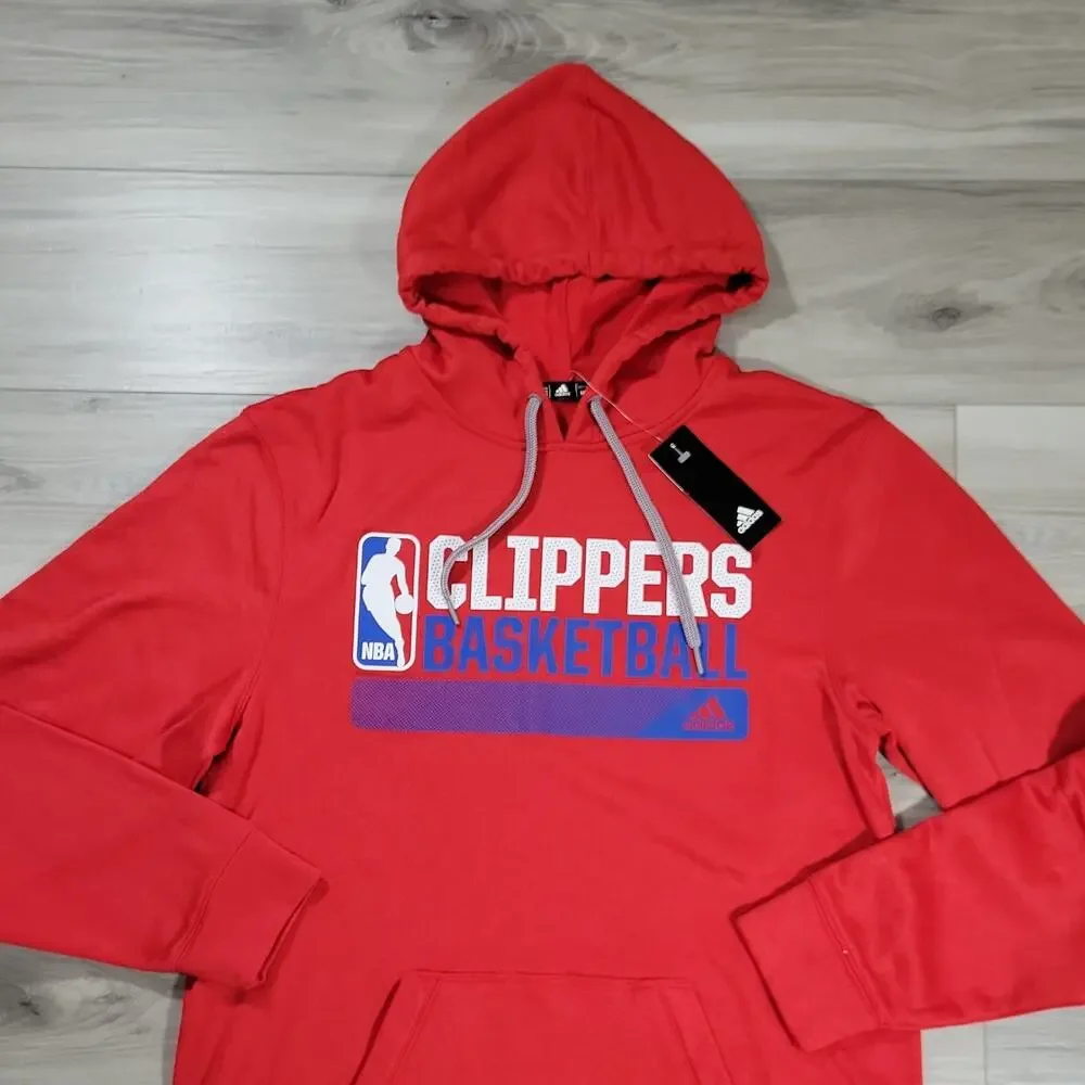 LA Clippers Sweater Men's Medium Red Pullover Hoodie Sweatshirt Long Sleeve New